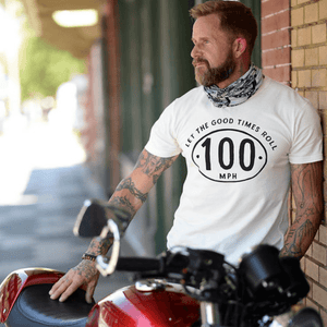 Ton Up Clothing 'Speedhead' Mens Vintage White T-Shirt - Ton Up Clothing