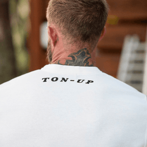 Ton Up Clothing 'Greaseplate Blighty' Mens Vintage White Long Sleeve Waffle Top - Ton Up Clothing