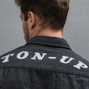 Ton Up Clothing Mens Long Sleeve Black Denim Shirt - Ton Up Clothing