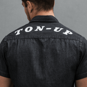 Ton Up Clothing Mens Short Sleeve Black Denim Shirt - Ton Up Clothing