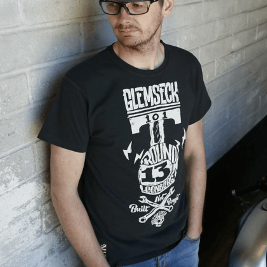 Ton Up Clothing 'Glemseck Pistonhead' Mens Black T-Shirt - Ton Up Clothing