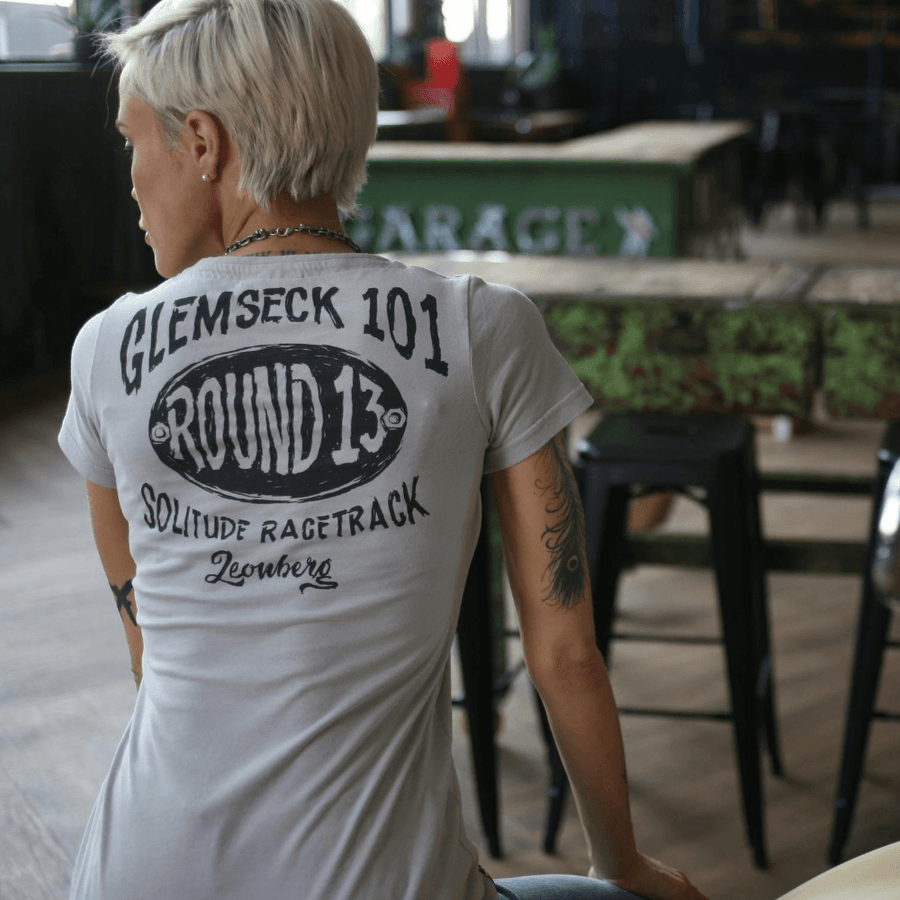 Ton Up Clothing Glemseck Cafe 101 Womens Grey T-Shirt - Ton Up Clothing